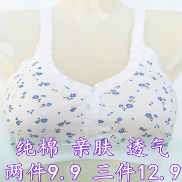 中老年純棉背心女士胸罩吊帶媽媽文胸夏季薄款透氣內衣無鋼圈海綿