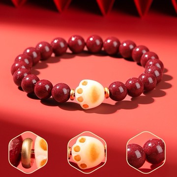 原礦硃砂手鍊手串 文玩菩提根手鍊 炭燒貓爪手鍊 紫金砂串珠手鍊 招財手鍊 轉運手鍊