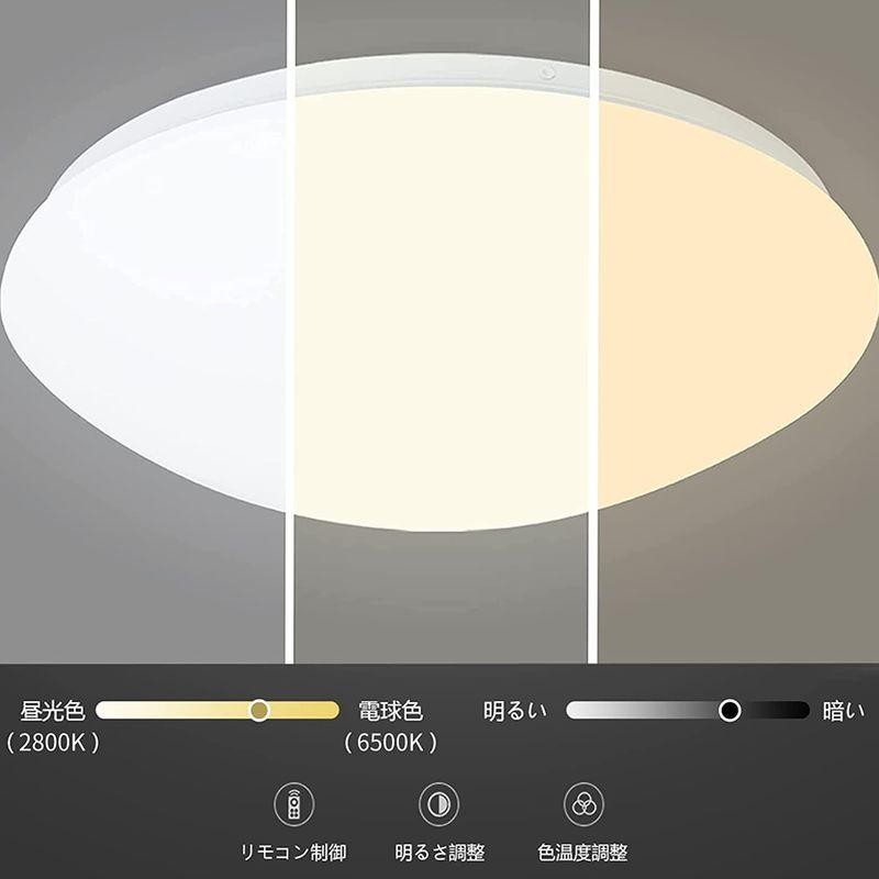 LEDシーリングライト 6畳 24W 2800LM 調色調光タイプ リモコン付き ...