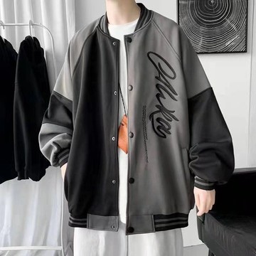 限時優惠 潮流休閒加絨休閒夾克外套 外套男士棒球服秋冬加絨潮牌港風高街青少年學生寬鬆休閒夾克男