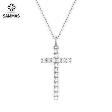 【SAMMAS】美國 十字架 S925 純銀項錬 莫桑鑽  吊飾 鎖骨項錬 項鏈 飾品 銀項錬 精品 結婚禮物 進口