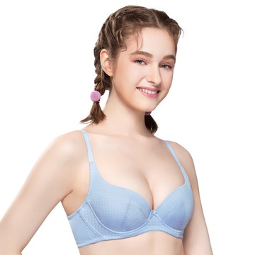 SWEAR 思薇爾 青春日記系列 B-E罩 軟鋼圈 素面 包覆 女內衣 (粉蝶藍)