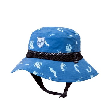 日本限定 POLER 2WAY SURF HAT 風格戶外兩用衝浪漁夫帽 / 附扣帶-水陸兩用 / 藍色印花