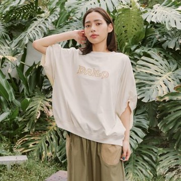 【Dailo】渲染紗質拼接寬鬆連袖大T 藍 黑 米