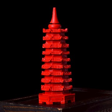 紅朱砂寶塔文昌塔文峰塔客廳書房擺件風水辦公室學生學業益智禮品