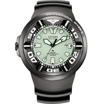 CITIZEN 星辰 PROMASTER 限量 光動能300米潛水手錶 送禮-黑x夜光 BJ8055-04X
