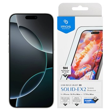 imos 低藍光3D 亮面玻璃貼 RPF80  1個  iPhone 16 Pro Max/17 Pro Max