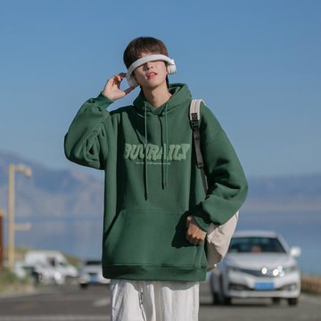 日系cityboy衛衣男春秋連帽套頭上衣青少年男裝外套休閑寬松衣服