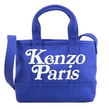 KENZO 經典燙印LOGO帆布兩用托特包(藍)