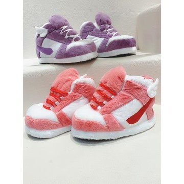 新品aj棉拖鞋惡搞怪情侶a錐大棉鞋胖乎乎保暖家居冬季時尚毛拖鞋