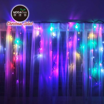摩達客-LED燈100燈冰條燈聖誕燈情境裝飾燈-彩光-黑線附贈IC控制器