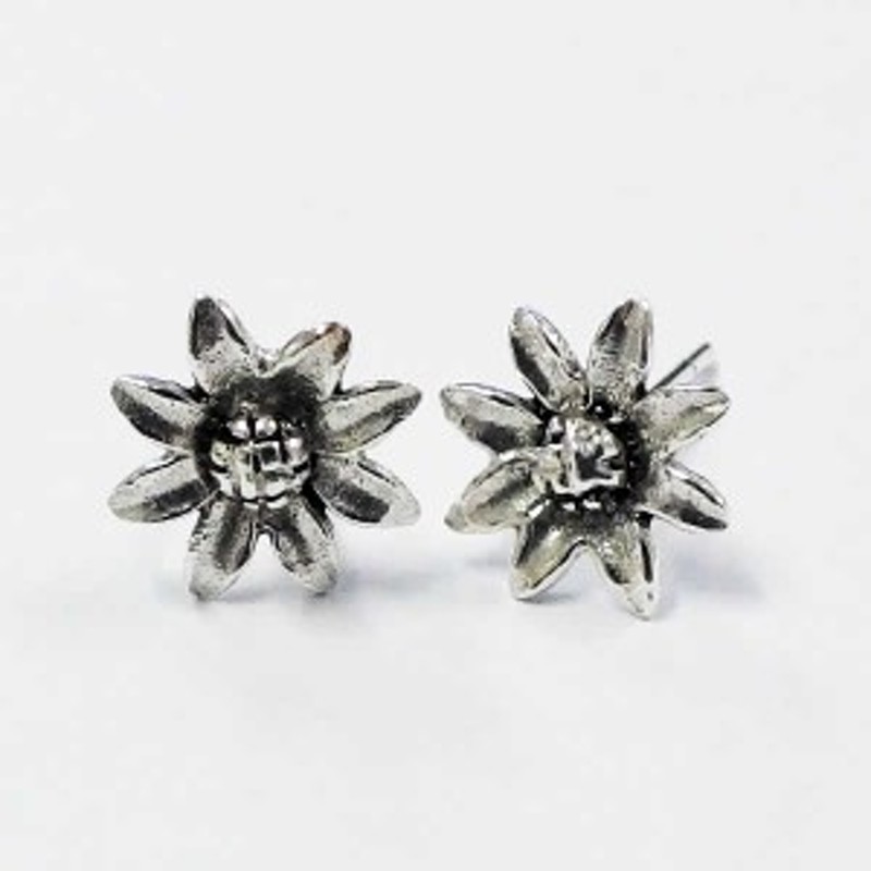 フラワースタッドピアス/1ペア/1ペア 両耳 花 シルバー925 スターリング シルバーピアス キャッチピアス メンズ レディース 20G 20ゲージ  | LINEショッピング