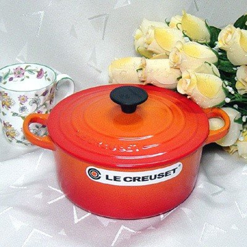 ル・クルーゼ（LeCreuset）鍋 ココットロンド 20cm オレンジ （鋳物