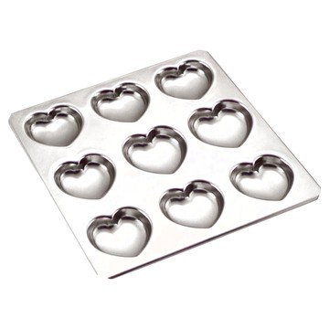 Cakeland 9連不鏽鋼心型蛋糕模  25.2 x 24.6 x 13cm  1個