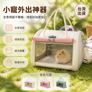 台灣出貨✨ 小寵外出包 倉鼠外帶包 荷蘭豬提籠 花枝鼠斜挎包 侏儒兔龍貓包 透氣網紗便攜袋 綠色恐龍涼席內裡 配肩帶