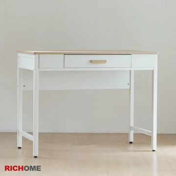 RICHOME 艾莉絲單抽桌 E1板化妝桌 書桌 電腦桌 辦公桌 工作桌 抽屜書桌 木板桌面 DE308