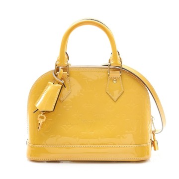 LOUIS VUITTON LV 路易威登 黃色 Vernis 漆皮 Alma BB 兩用包 M90104 【二手名牌BRAND OFF】
