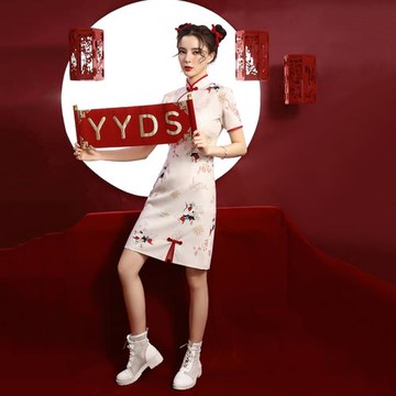 國潮復古年輕少女中國風改良旗袍2025夏日常小個子設計炸街連衣裙