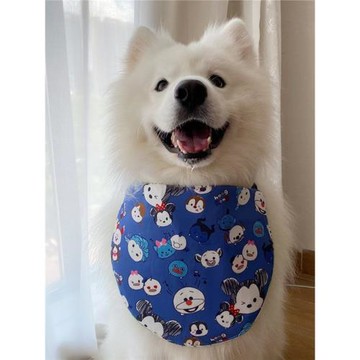 寵物口水巾中大型犬阿拉斯加薩摩耶防水三層圍脖圍兜