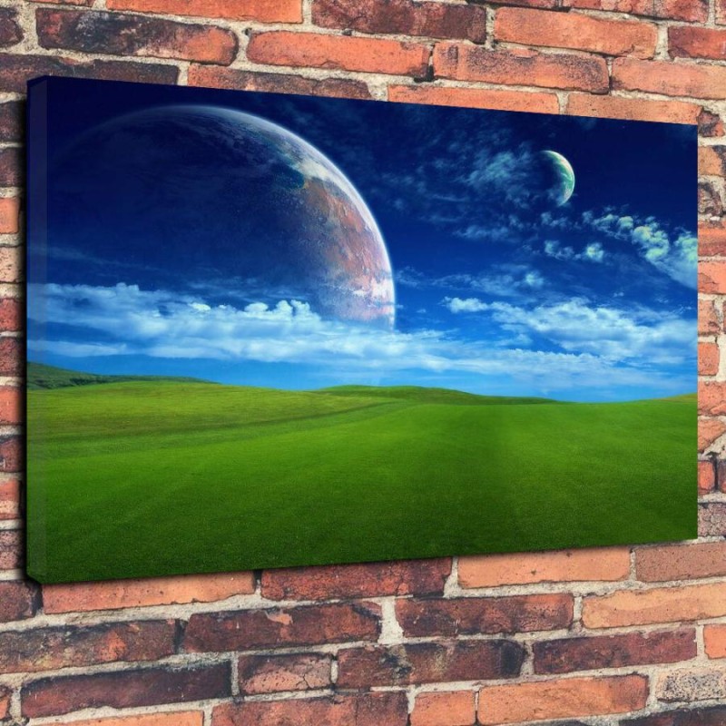 宇宙 惑星 星 月 地球 高級 キャンバス アート パネル ポスター A１
