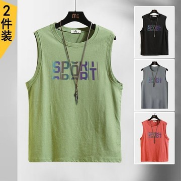 新品【夏季】新款吊帶坦克背心男裝弔嘎坦剋背心夏季薄款健身休閒運動內穿打底汗衫大碼寬鬆坎肩無袖