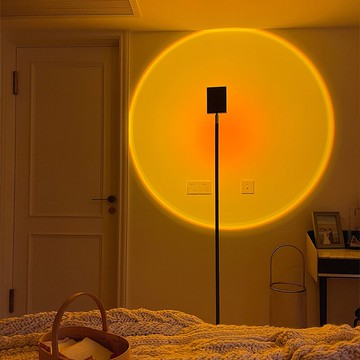 意大利設計師落日燈網紅拍照投影燈夕陽紅落地燈客廳臥室氛圍燈