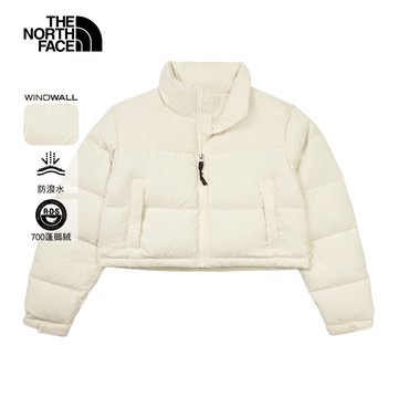 經典ICON女款米白色DWR防潑水羽絨外套｜8EFEQLI