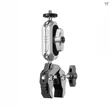 WDJ-002 萬向蟹鉗車管夾 雙球頭可360°旋轉 鋁合金材質 承重1.5kg 帶轉接頭 適配SJCAM AKASO