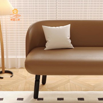 法式復古風公寓臥室一米二小沙發貓抓皮雙人沙發小戶型客廳皮藝[DD280108]