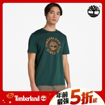 Timberland官方旗艦 男款綠色休閒短袖Polo衫|A24H2A6Z