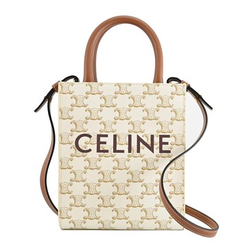 CELINE CABAS IN TRIOMPHE 凱旋門花紋迷你托特包.白咖