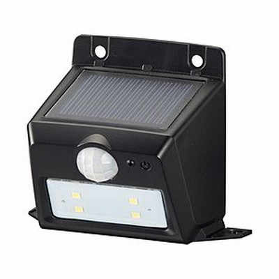 オーム電機 ソーラーセンサーウォールライト110lm 置型 monban ブラック LS-S108PN4-K ［白色 /ソーラー式］