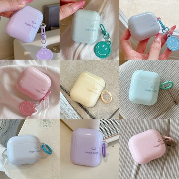 【新款】IMD純色笑臉 AirPods 4代 Pro3保護套 AirPods Pro2 3代 2代藍牙耳機殼 防摔硬殼