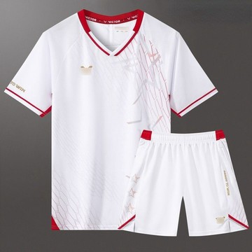 運動套裝 運動服 羽球衣 新款速幹大賽服男女同款透氣短袖運動套裝大學生比賽服球衣 健身服 運動  羽球 球衣