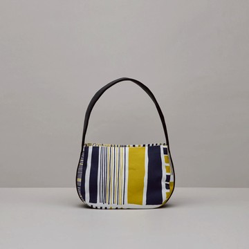 再生皮革彎月包 / 鐵皮屋黃藍