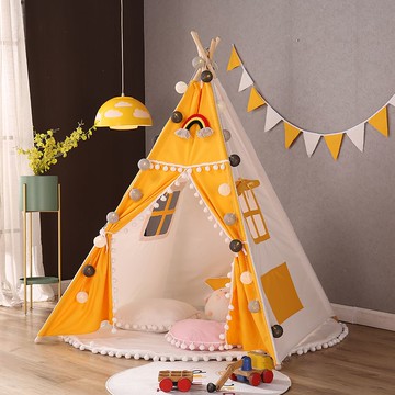 快速出貨 可開發票 兒童帳篷室內男孩游戲屋印第安家用可睡覺玩具女孩卡通公主房子