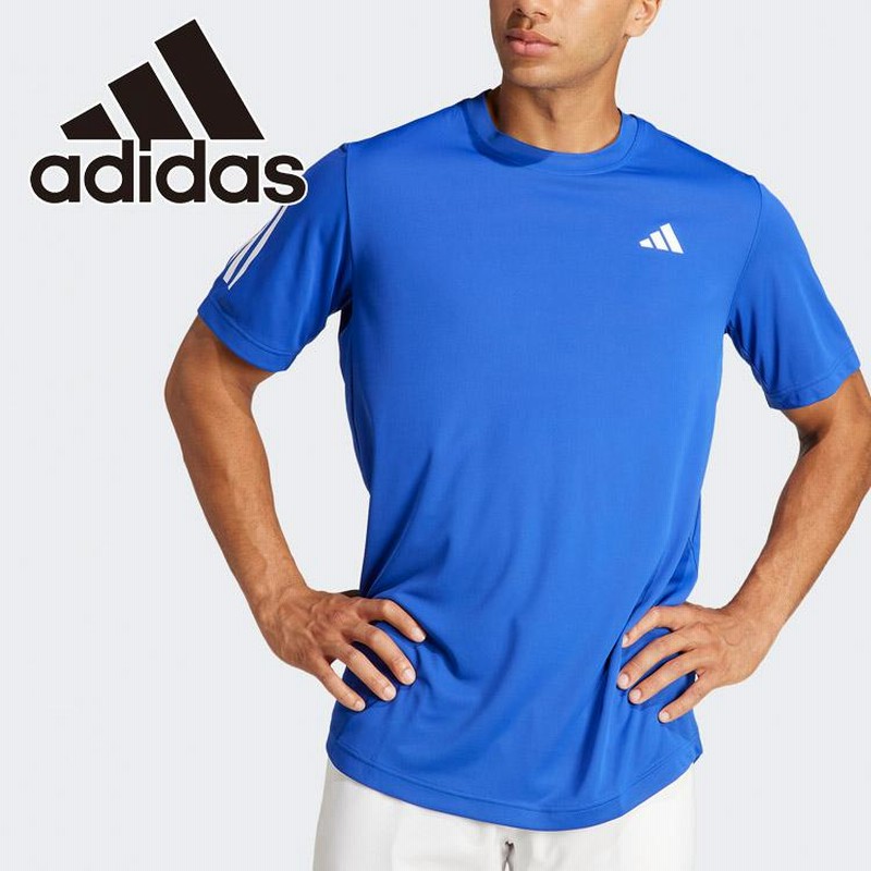 adidas やわらかい テニスウェア メンズM 青