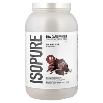 Isopure, 低碳水化合物蛋白質粉，荷蘭巧克力味，2.98 磅（1.35 千克）