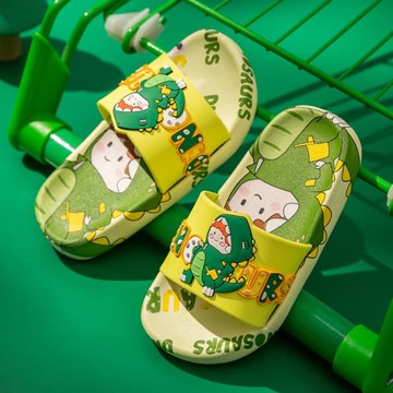 夏季卡通小恐龍印花兒童涼拖鞋