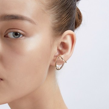 雙衛星耳扣 925銀厚鍍18K金 Callisto P Earcuff