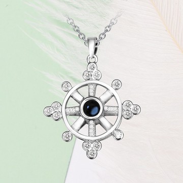 925純銀影鑽系列-法輪-K白色