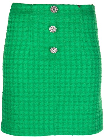 NISSA - high-waisted bouclé miniskirt - women - Viscose/Polyester/Elastane/Cotton - 42 - Green