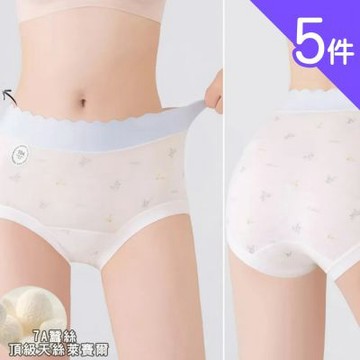 【Aosimane 奧斯曼】5件組-透氣無感萊賽爾蠶絲內褲/出清(大尺碼/顏色隨機/中高腰/褲底加長)
