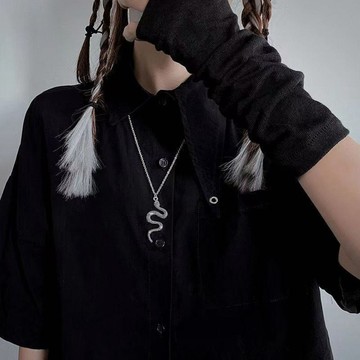 限時特賣🔥 闇黑朋克蛇形項鏈男女情侶蛇形吊墜耳環嘻哈風ins耳夾學生個性潮