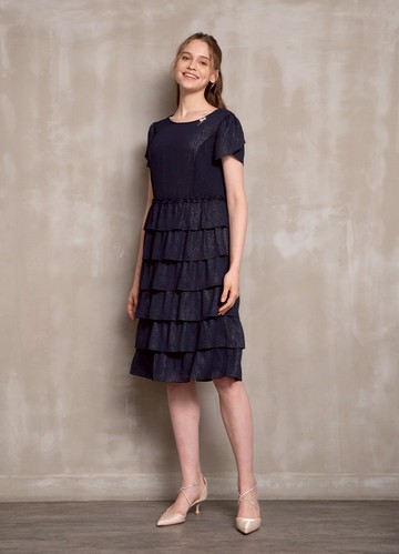 光悠星采雪紡層次裙洋裝