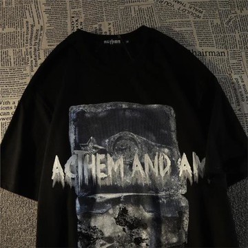 純棉短袖T恤男女2022夏季新款嘻哈寬松情侶裝高街潮牌ins學生上衣