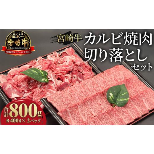 ふるさと納税 宮崎県 宮崎市 宮崎牛 カルビ焼肉・切り落とし セット 計800g_M243-002