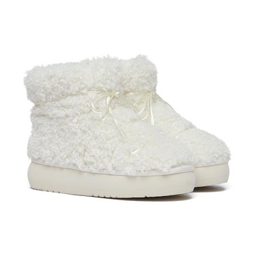 韓國 Rockfish Weatherwear CURLY FUR BOOTS SHORT 捲毛厚底短靴 象牙白 IVORY