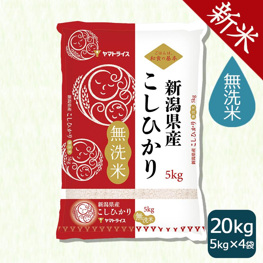 米 お米 コシヒカリ 無洗米 20kg 新潟県産 5kg×4 令和5年産