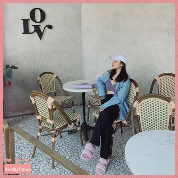 免運❤可開發票  法式咖啡廳椅子 奶茶店藤編桌椅 戶外西餐廳餐椅 民宿陽臺庭院藤椅 複古椅子